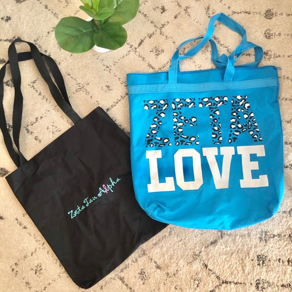Bundle Two Zeta Tau Alpha Tote Bags - Picture 1 of 3